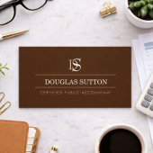 Professional Monogram Accountant CPA Brown 名刺