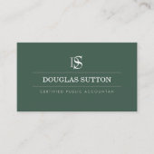 Professional Monogram Accountant CPA Dark Green 名刺 (正面)