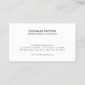 Professional Monogram Accountant CPA White 名刺 (裏面)