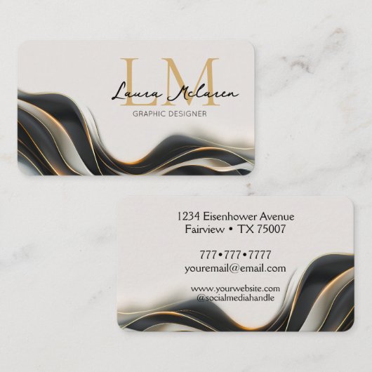 Professional Monogram Black Veil  名刺 (正面/裏面)