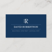 Professional Monogram Business Consultant Navy  名刺 (正面)