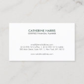 Professional Monogram Financial Advisor Dark Green 名刺 (裏面)