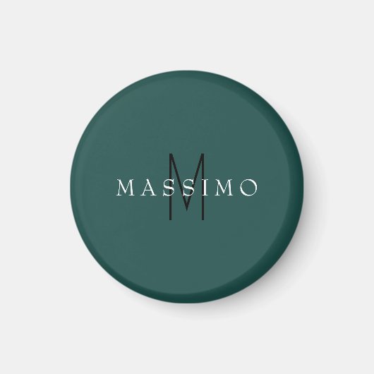 Professional Monogram Grey Blue Your Name マグネット (正面)