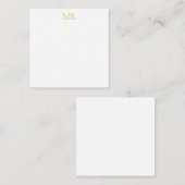 Professional Monogram Minimalist Plain Name ノートカード (正面/裏面)