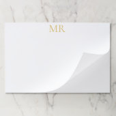 Professional Monogram Minimalist Plain Name ペーパーパッド (折り畳み)