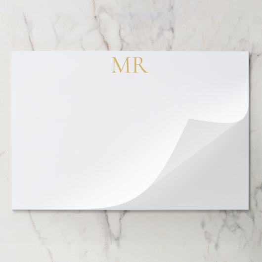Professional Monogram Minimalist Plain Name ペーパーパッド (折り畳み)