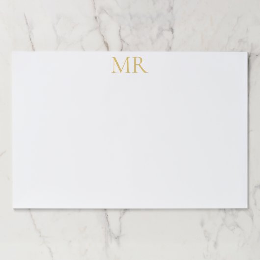 Professional Monogram Minimalist Plain Name ペーパーパッド (正面)