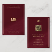 Professional Monogram QR Code Signature UV Matte 名刺 (正面/裏面)