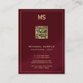 Professional Monogram QR Code Signature UV Matte 名刺 (裏面)