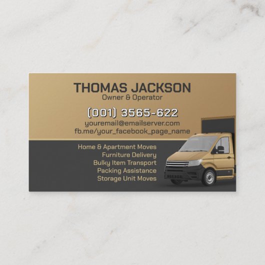 Professional Moving Services - Relocation 名刺 (裏面)