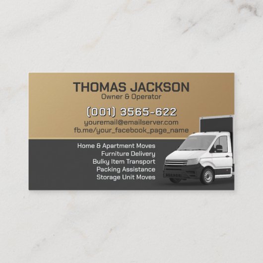 Professional Moving Services - Relocation 名刺 (裏面)