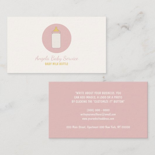 Professional Nanny Milk Bottle 名刺 (正面/裏面)