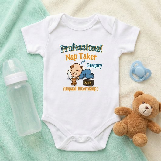 Professional Nap Taker: Funny & Cute Personalized ベビーボディスーツ