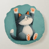 Professional Nap Taker Funny Sleeping Cat ラウンドクッション (裏面)