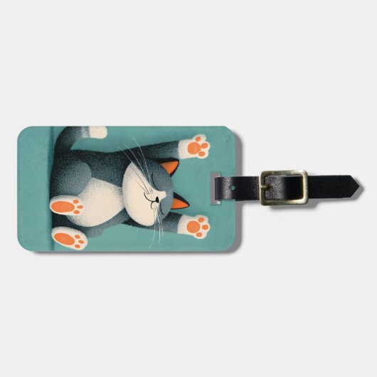 Professional Nap Taker Funny Sleeping Cat ラゲッジタグ (正面横)