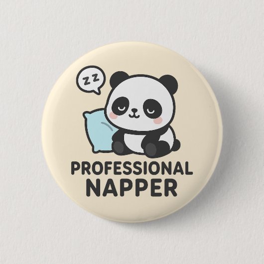 Professional Napper Panda Button 缶バッジ (正面)