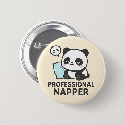 Professional Napper Panda Button 缶バッジ (正面&裏面)