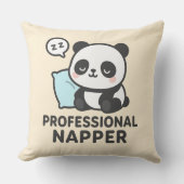Professional Napper Panda Throw Pillow クッション (正面)