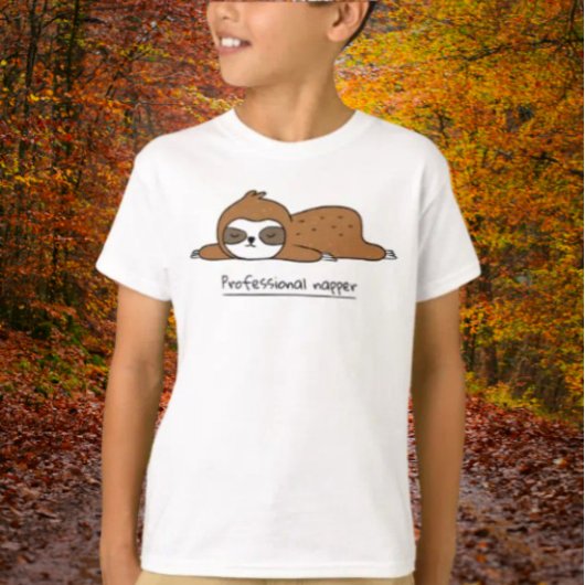 Professional Napper Sloth Cute Kids Shirt Tシャツ