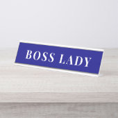 Professional Navy Blue Boss Lady Desk Custom デスクネームプレート (正面)