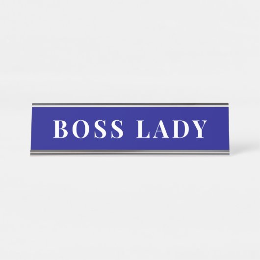 Professional Navy Blue Boss Lady Desk Custom デスクネームプレート (正面)