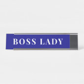 Professional Navy Blue Boss Lady Desk Custom デスクネームプレート (正面)