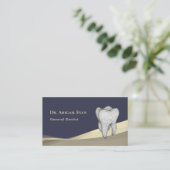 Professional Navy Blue Gold 3D Tooth Icon Dentist 名刺 (スタンド正面)