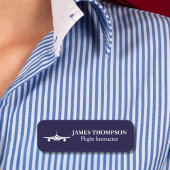 Professional Navy Blue Modern Aviation employee 名札