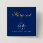 Professional Navy Button Featuring Name And Compan 缶バッジ (正面)