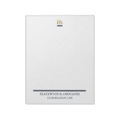 Professional Navy Gold Monogram Legal Desk Pad ノートパッド (回転)