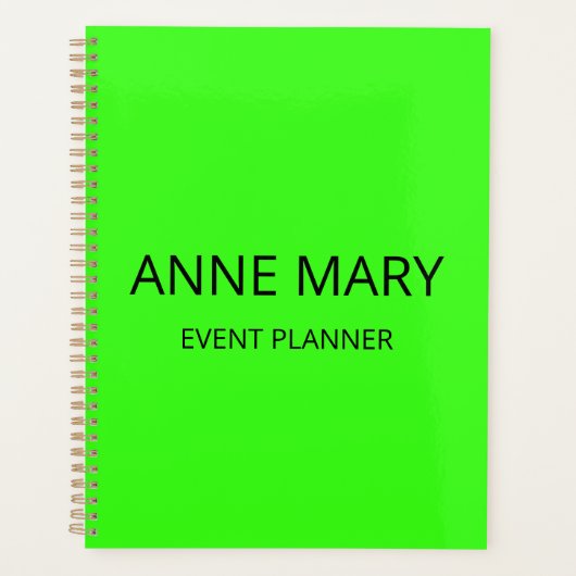 Professional Neon Green Elegant Colorful Bright プランナー手帳 (正面)