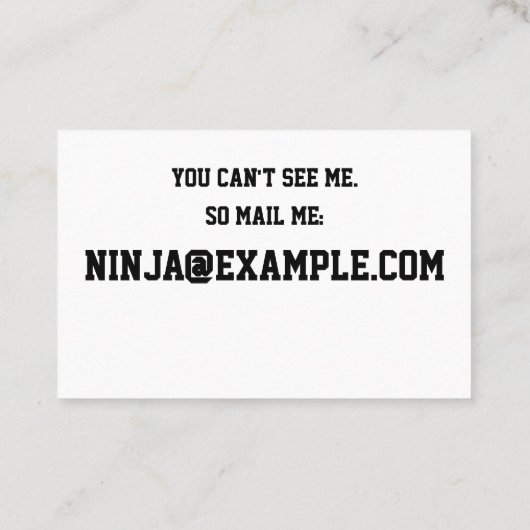 Professional Ninja Visitenkarte 名刺 (裏面)