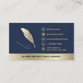Professional Notary Public Navy Blue Gold Photo 名刺 (裏面)