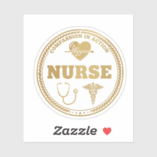 Professional Nurse Emblem | Compassion in Action  シール (シート)
