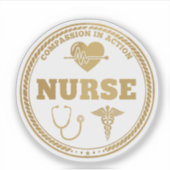 Professional Nurse Emblem | Compassion in Action  シール (正面)