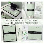 Professional Office Desk Sage Green Monogram ガラスコースター