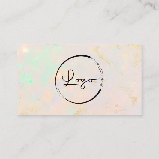 Professional Opal Business Logo Social Media 名刺 (裏面)