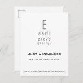 Professional Optometrist Eye Chart Appointment ポストカード (正面/裏面)