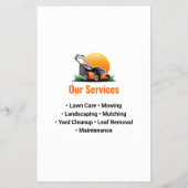 Professional Orange Mower Lawn Care チラシ (裏面)