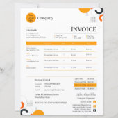 Professional Orange White Red Business Invoice (正面)
