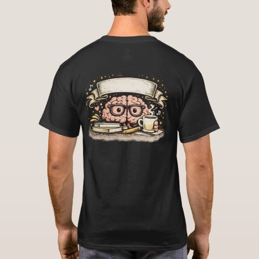 Professional Overthinker 24/7 Funny Brain Coffee S Tシャツ (裏面)