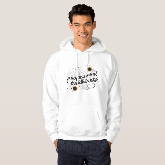 Professional Overthinker – Adult Pullover Hoodie パーカ (正面フル)