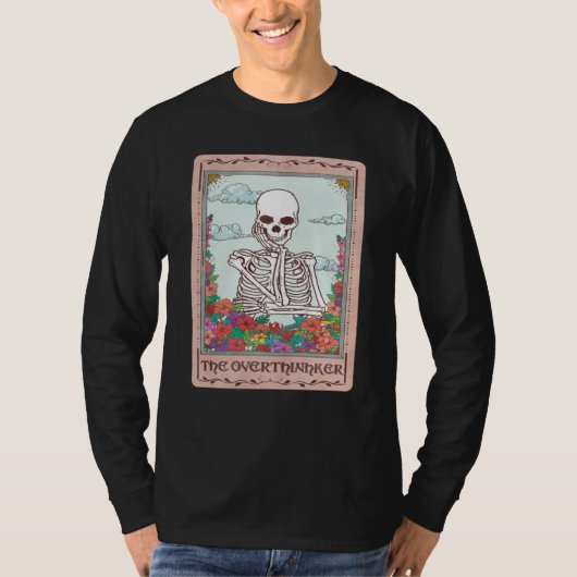 Professional Overthinker Colorful Skull Overthinki Tシャツ (正面)