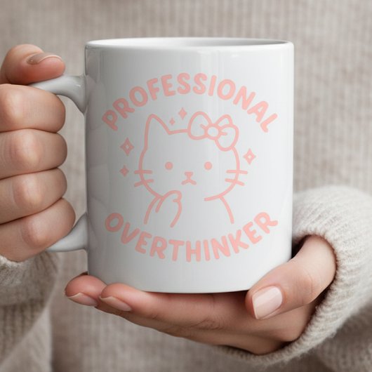 Professional Overthinker Funny Cat Overthinking  コーヒーマグカップ