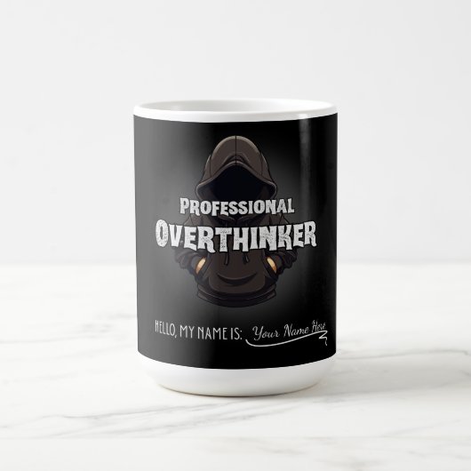 Professional Overthinker Funny Custom Name Mug コーヒーマグカップ (中央)