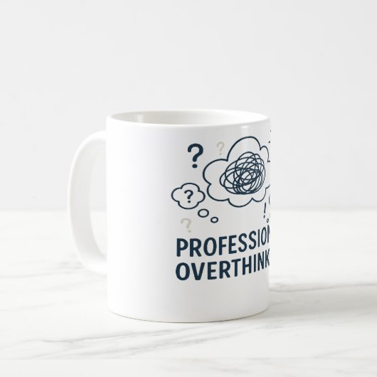 Professional overthinker- Funny Mind Doodle design コーヒーマグカップ (正面左)