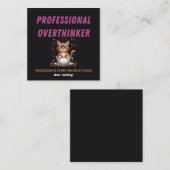 Professional Overthinker Relatable Cat Humor スクエア名刺 (正面/裏面)