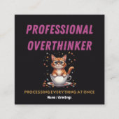 Professional Overthinker Relatable Cat Humor  スクエア名刺 (正面)