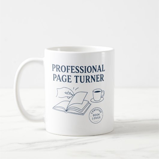 Professional Page Turner Funny Bookish Gift Idea コーヒーマグカップ (左)