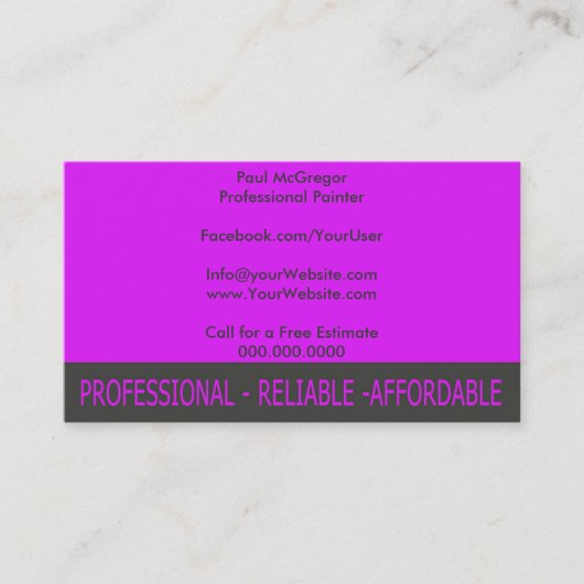 Professional Painter Business Card 名刺 (正面)